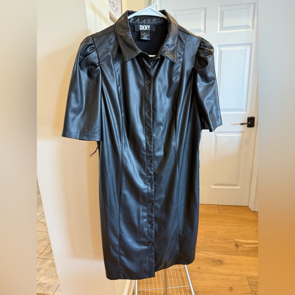 Women’s DKNY Faux-Leather Shirtdress